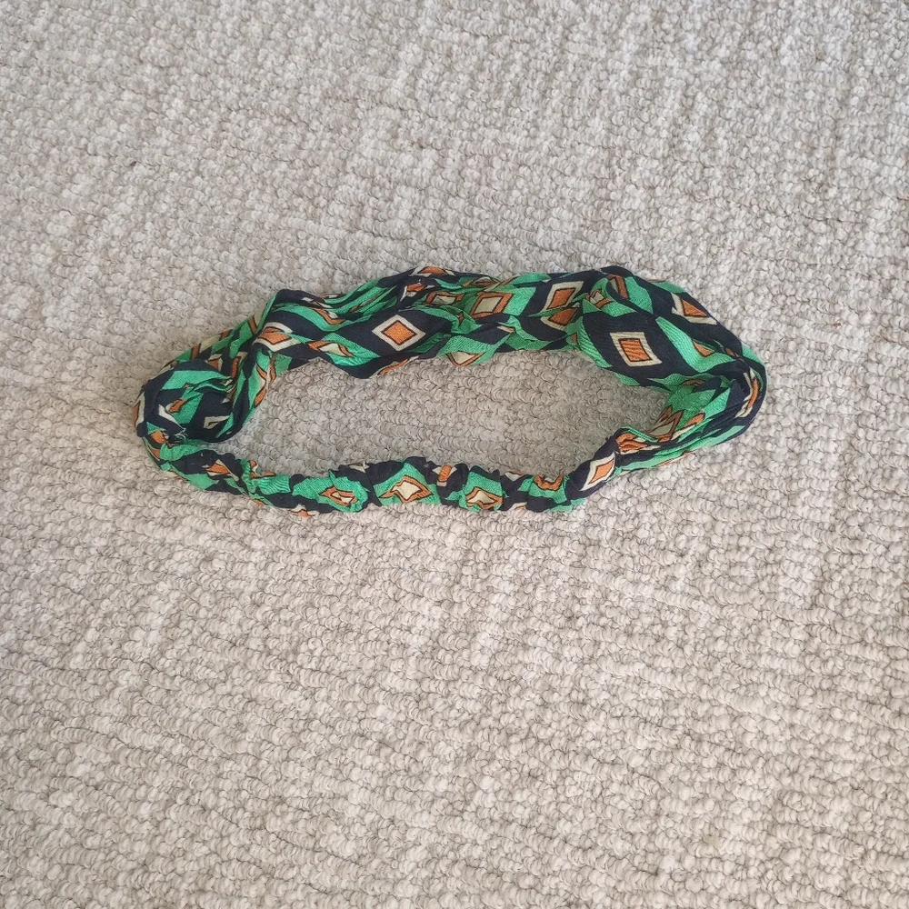 Mint green printed boho chic head band - Picture 6 of 7